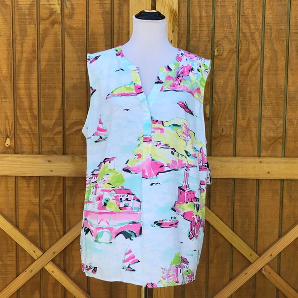 crown & ivy Tops - Crown & Ivy Sleeveless Palms Top. Size 3X